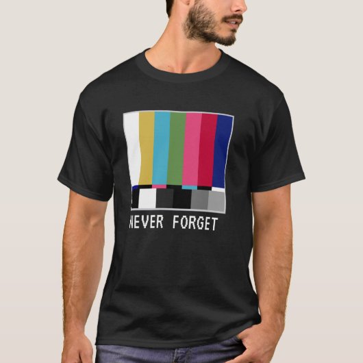 Retro televisie Geen programmeerscherm kleur Nooit T-shirt (Voorkant)