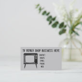Retro Televisie Set Repair Shop Visitekaartje (Staand voorkant)