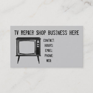 Retro Televisie Set Repair Shop Visitekaartje