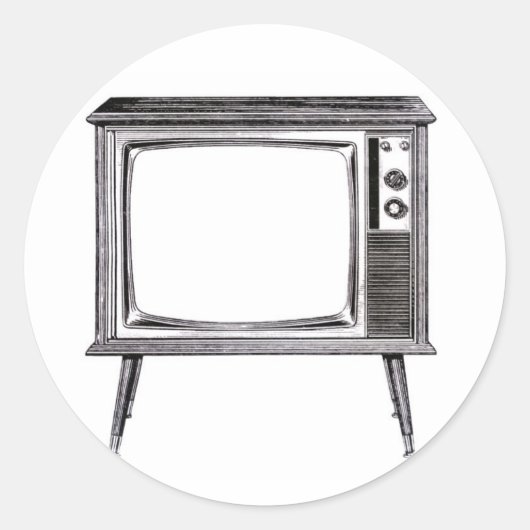 Retro Televisie Sticker (Voorkant)