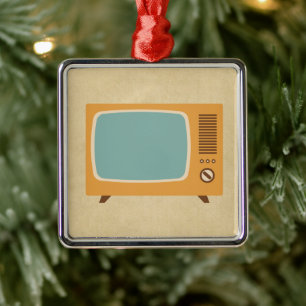 Retro Televisietoestel Metalen Ornament