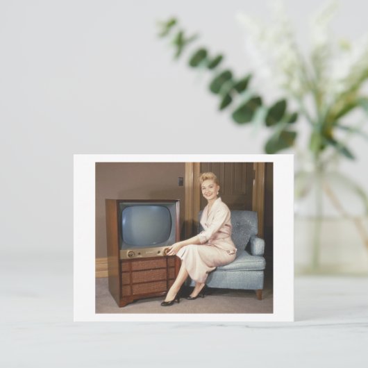 Retro Television Advertisement Briefkaart (Staand voorkant)