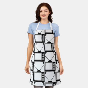RETRO TELEVISION KITCHEN APRON SCHORT