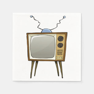 Retro Television Paper Napkins Servetten