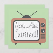 Retro Television Set Uitnodiging (Voorkant / Achterkant)