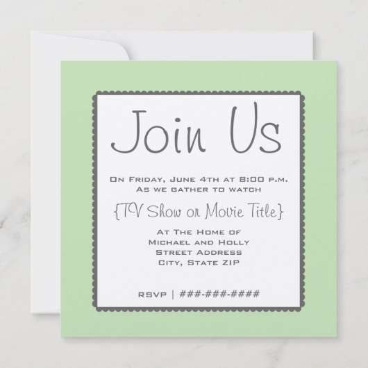 Retro Television Set Uitnodiging (Achterkant)