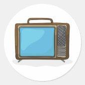 Retro Television-Stickers Ronde Sticker (Voorkant)