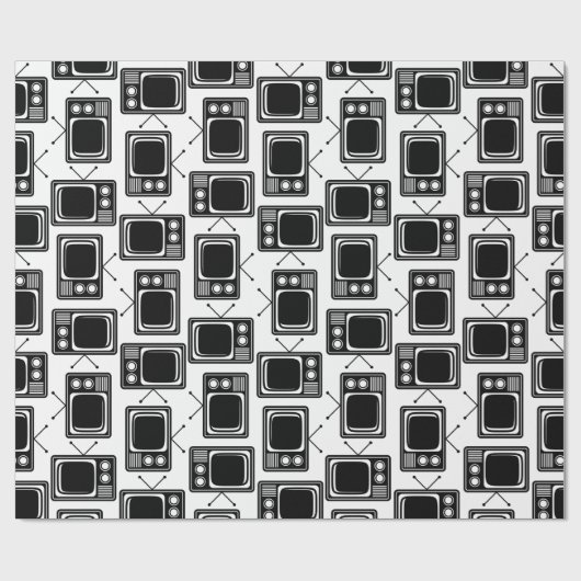 Retro Television TV's Pattern CUSTOM COLOR Cadeaupapier (Vlak)