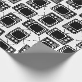 Retro Television TV's Pattern CUSTOM COLOR Cadeaupapier (Hoek)