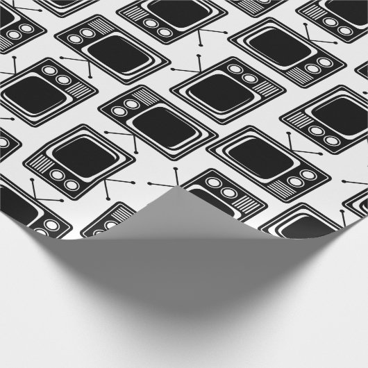 Retro Television TV's Pattern CUSTOM COLOR Cadeaupapier (Hoek)