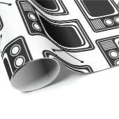 Retro Television TV's Pattern CUSTOM COLOR Cadeaupapier (Rol Hoek)