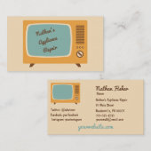 Retro Television Visitekaartje Cream Gold (Voorkant / Achterkant)