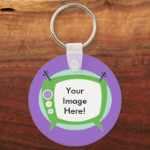 Retro Television ~ Voeg je foto toe! Sleutelhanger (Voorkant)