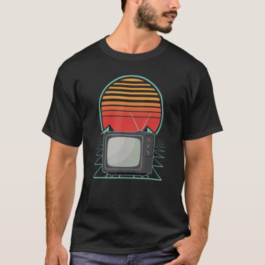 Retro Televison  Oude School van 80-90 jaar Geek S T-shirt (Voorkant)