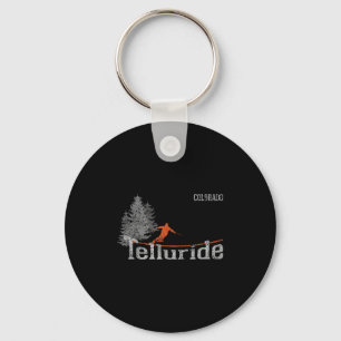 Retro Telluride Colorado Distress Skiing Sleutelhanger
