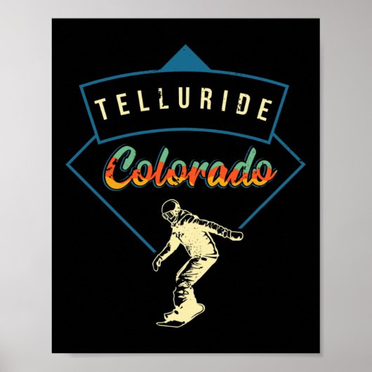 Retro Telluride Colorado Snowboarding Instructor S Poster (Voorkant)