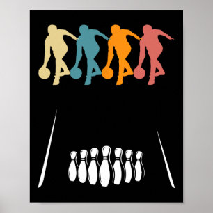Retro Ten 10 Pin Bowling Team Kostuum Grappige Bow Poster