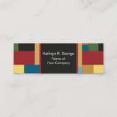 Retro Tendend Geometric Elegant Colorful Mini Visitekaartje (Achterkant)