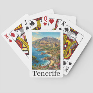 Retro Tenerife Canarische Eilanden Strandvakantie Pokerkaarten