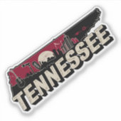 Retro Tennessee State Car Sticker (Voorkant)