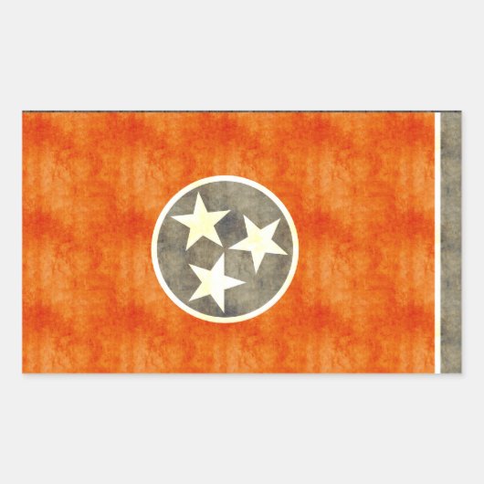 Retro  Tennessee Vlag Rechthoekige Sticker (Voorkant)