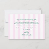 Retro Tennis Roze Strepen Dankjewelkaart Bedankkaart (Achterkant)