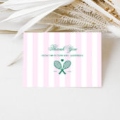 Retro Tennis Roze Strepen Dankuwelkaart Bedankkaart