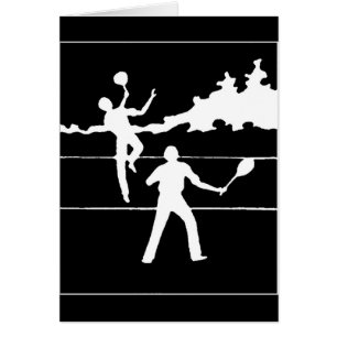 Retro Tennis Silhouette Note Kaart
