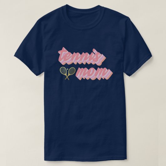 Retro Tennis-tekst en -ritsontwerp T-shirt (Design voorkant)