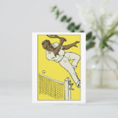 Retro tenniskampioen briefkaart (Staand voorkant)