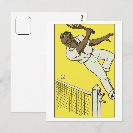Retro tenniskampioen briefkaart (Voorkant / Achterkant)