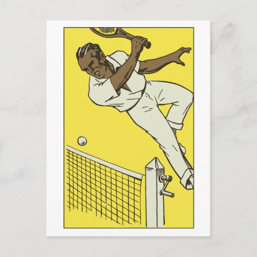 Retro tenniskampioen briefkaart (Voorkant)