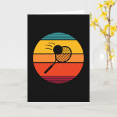 Retro tennisspeler kaart (Gele Bloem)