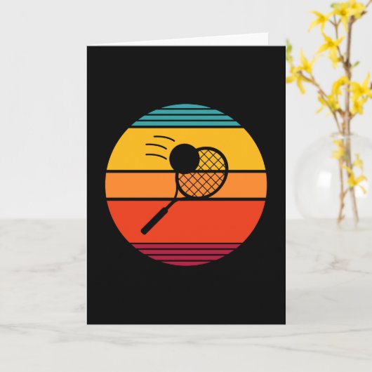 Retro Tennisspeler Kaart (Gele Bloem)