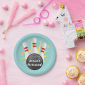 Retro Tenpin Bowling Party Papieren Bordje (Feest)