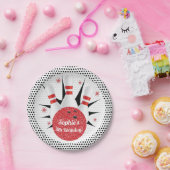 Retro Tenpin Pinup Bowling Party Papieren Bordje (Feest)