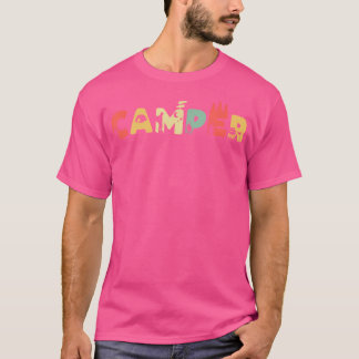 Retro Tent Camping Wandelen - Kampvuur Vintage Cam T-shirt
