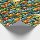 Retro Tenten Camping thema Cadeaupapier (Hoek)