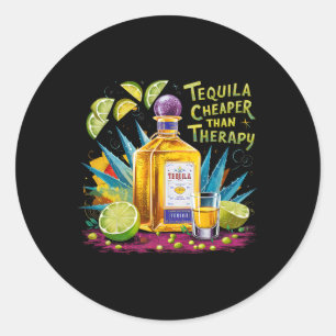 Retro Tequila Drink tequila goedkoper dan een Ther Ronde Sticker