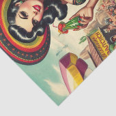 Retro Tequila Pin-up Tissuepapier (Detail)