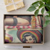 Retro Tequila Pin-up Tissuepapier (Geschenk)