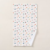 Retro Terazzo Donkergroen Sinaasappel Bad Handdoek (Handdoek)