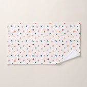 Retro Terazzo Donkergroen Sinaasappel Bad Handdoek (Handdoek)