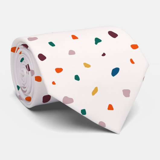 Retro Terazzo Groene Sinaasappels stropdas (Opgerold)