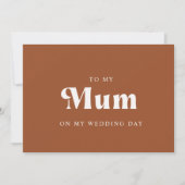 Retro Terracotta Aan mijn moeder op mijn trouwdag (Voorkant)