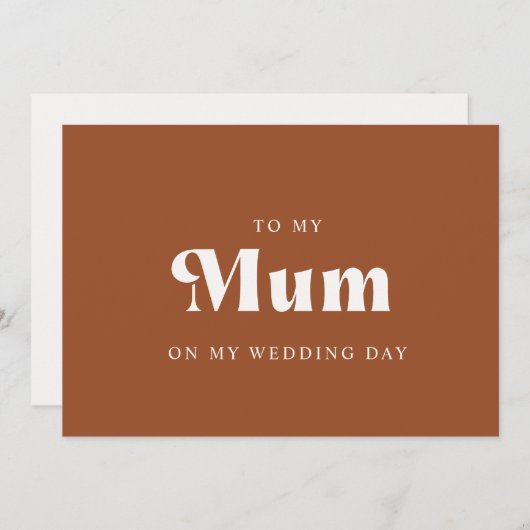 Retro Terracotta Aan mijn moeder op mijn trouwdag (Voorkant / Achterkant)