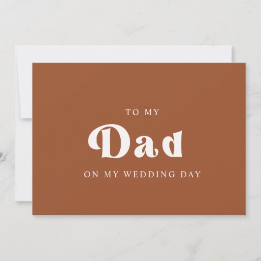 Retro Terracotta Aan mijn vader op mijn trouwdag (Voorkant)