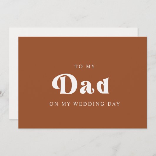Retro Terracotta Aan mijn vader op mijn trouwdag (Voorkant / Achterkant)