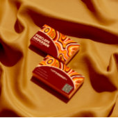 Retro Terracotta Aardse QR Code Boho Groovy Trendy Visitekaartje