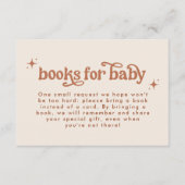 Retro Terracotta Baby shower boeken voor Baby Informatiekaartje (Voorkant)